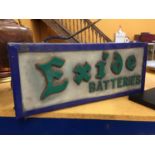 AN EXIDE BATTERIES ILLUMINATED LIGHT BOX SIGN 52CM X 20CM X 10CM