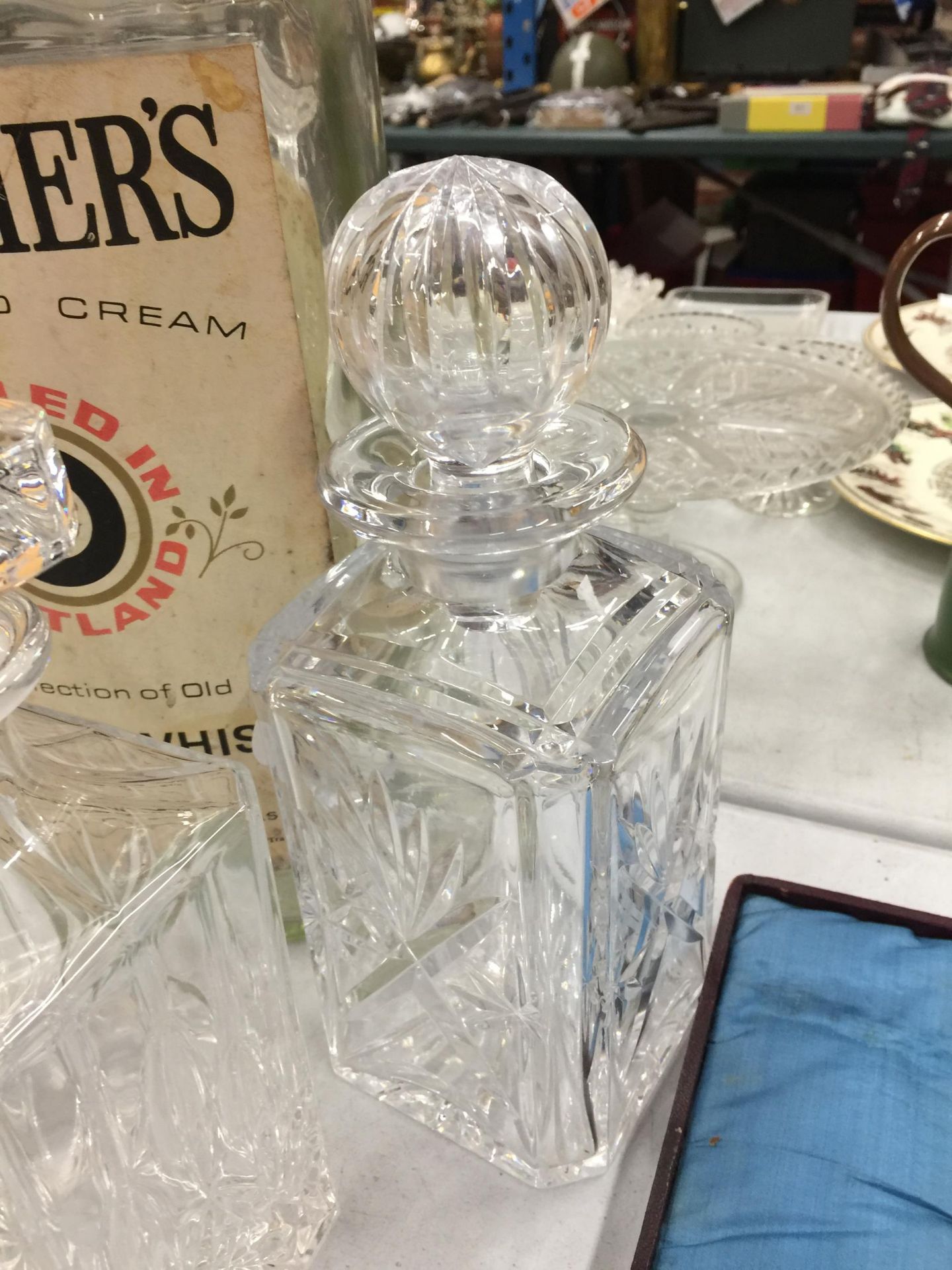 A LARGE TEACHERS SCOTCH WHISKY BOTTLE AND THREE DECANTERS - Image 3 of 4