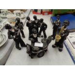 A COLLECTION OF RESIN JAZZ BAND FIGURES