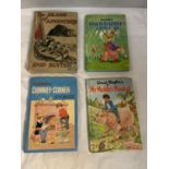 FOUR VINTAGE HARDBACKS BY ENID BLYTON TO INCLUDE THE ISLAND OF ADVENTURE FIRST EDITION PUBLISHED