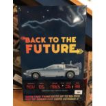 A BACK TO THE FUTURE METAL SIGN
