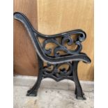 A PAIR OF VINTAGE CAST IRON BENCH ENDS