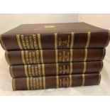 FOUR HARDBACK LEATHER BOUND EDITIONS OF THE SHORTER OXFORD ENGLISH DICTIONARY WITH HISTORICAL