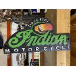AN INDIAN MOTORCYCLES CAST SIGN