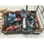 AN ASSORTMENT OF VARIOUS POWER TOOLS TO INCLUDE AN EINHILL GRINDER, ERBUAR SANDER, AND VARIOUS