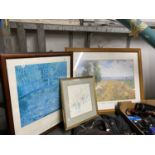 THREE FRAMED PRINTS TO INCLUDE TWO MONET