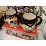 TWO BOXED BEANO CHARACTER MUGS, DENNIS THE MENACE AND GNASHER
