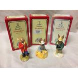 THREE ROYAL DOULTON BUNNYKINS FIGURES IN BOXES