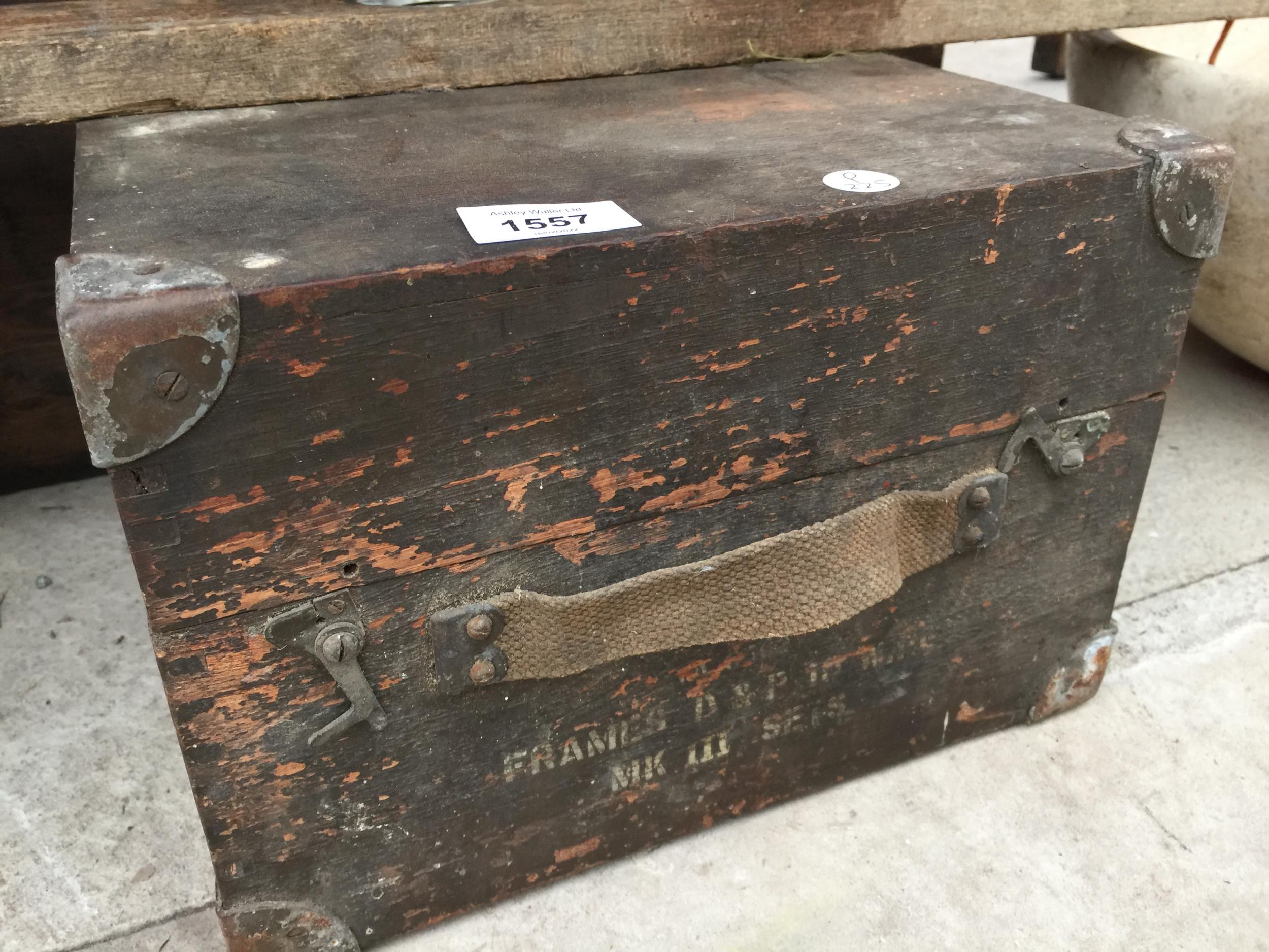 TWO VINTAGE WOODEN TOOL CHESTS AND A VINTAGE SPIRIT LEVEL - Image 2 of 4