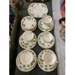 A QUANTITY OF COLCLOUGH CHINA 'IVY LEAF' PATTERN TO INCLUDE CUPS, SAUCERS, PLATES, ETC