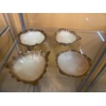 FOUR ROYAL WORCESTER BLUSH IVORY LEAF DISHES