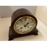 A MAHOGANY CASED MANTLE CLOCK