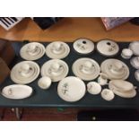 A QUANTITY OF ROYAL DOULTON 'BAMBOO' DINNERWARE TO INCLUDE, VARIOUS SIZES OF PLATES, CUPS,