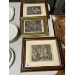 THREE FRAMED PRINTS OF UPSTAIRS DOWNSTAIRS LIFE