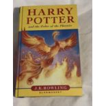 A HARDBACK FIRST EDITION - HARRY POTTER AND THE ORDER OF THE PHOENIX, NO DUST JACKET BY J.K.