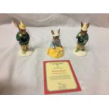 THREE ROYAL DOULTON BUNNYKINS FIGURES