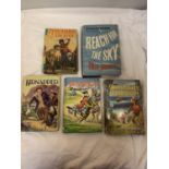 A COLLECTION OF VINTAGE HARDBACK NOVELS, TO INCLUDE 'REACH FOR THE SKY' BY PAUL BRICKHILL SIXTH