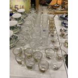 A SELECTION OF GLASSES TO INCLUDE, CHAMPAGNE, SHERRY, PORT, PLUS SIX QUEEN ELIZABETH II