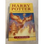 A HARDBACK FIRST EDITION IN VERY FINE CONDITION. HARRY POTTER AND THE ORDER OF THE PHOENIX BY J.K.