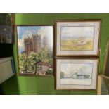TWO FRAMED SIGNED WATERCOLOURS OF THE DALWHINNIE DISTILLERY, INVERNESS - J ROWLAND '99, AND A FRAMED
