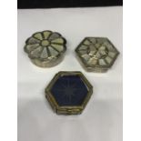 THREE DECORATIVE PILL BOXES