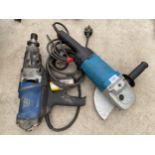 AN ANGLE GRINDER AND A 110V BREAKER DRILL