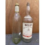 TWO LARGE VINTAGE WHISKEY BOTTLES TO INCLUDE A BELLS AND A GLENFIDDICH