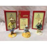 THREE ROYAL DOULTON BUNNYKINS FIGURES IN BOXES