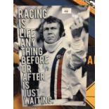 A STEVE MCQUEEN METAL SIGN