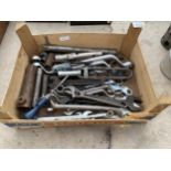 AN ASSORTMENT OF VINTAGE SPANNERS AND SOCKETS ETC