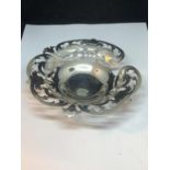 A HALLMARKED SHEFFIELD SILVER PIERCED DISH (A/F)