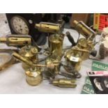 SIX BRASS BLOW TORCHES WITH MAKERS NAMES