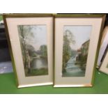 TWO FRAMED PRINTS OF WATER SCENES