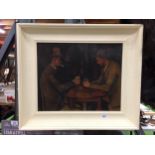 A FRAMED PAUL CEZANNE, OLIOGRAPH, 'THE CARD GAME'
