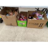A LARGE ASSORTMENT OF CHILDRENS DOLLS AND CUDDLY TOYS