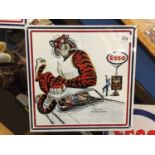 AN ESSO TIGER SIGN 30.5CM X 30.5CM