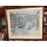 AN EDITH BRETON SIGNED PRINT 1972 OF MILLTOWN ON MARKET DAY