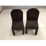 TWO SMALL CHAIRS POSSIBLY APPRENTICE PIECES