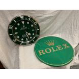 A DEALERS WALL CLOCK AND A MATCHING CAST SIGN 41CM DIAMETER