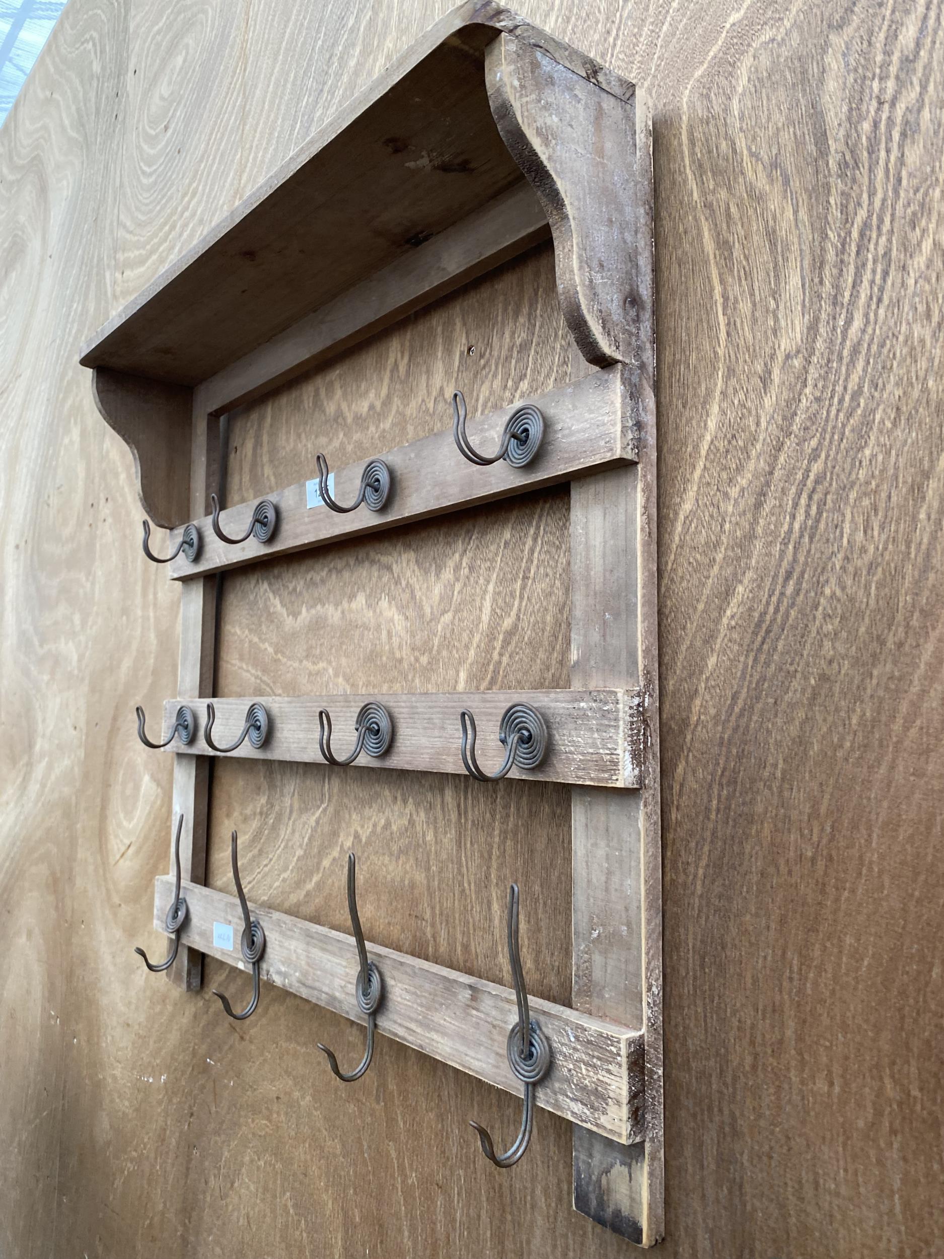 A VINTAGE PINE KITCHEN RACK - Image 2 of 4