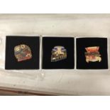 THREE COLLECTABLE TRAIN BADGES