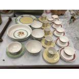 A QUANTITY OF VILLEROY AND BOCH CERAMICS TO INCLUDE CUPS AND SAUCERS, PLATES, BOWLS, ETC