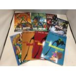 A COLLECTION OF EIGHT DC COMICS GRAPHIC NOVELS TO INCLUDE, JUSTICE LEAGUE 'THE NAIL' SET OF 3 BOOKS,