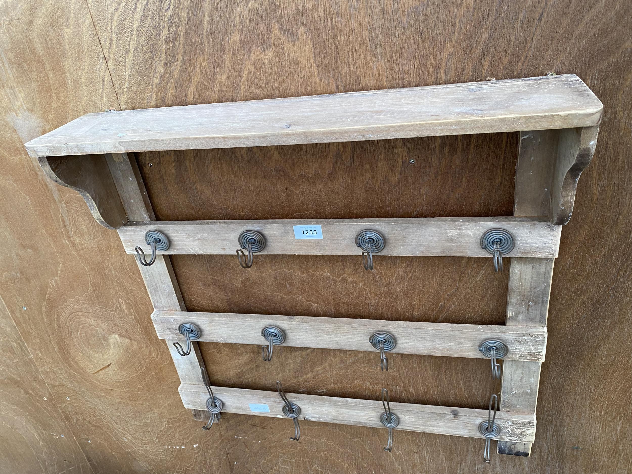 A VINTAGE PINE KITCHEN RACK - Image 4 of 4