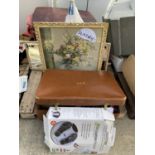 AN ASSORTMENT OF HOUSEHOLD CLEARANCE ITEMS TO INCLUDE SUITCASES, ELECTRONICS AND PRINTS ETC