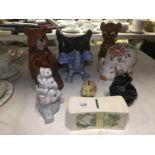 TEN VARIOUS MONEY BOXES TO INCLUDE PIGS, ELEPHANTS, HANDBAGS ETC