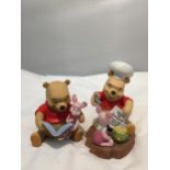 TWO DISNEY POOH AND FRIENDS CERAMIC FIGURES OF POOH AND PIGLET
