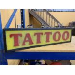 A TATTOO ILLUMINATED LIGHT BOX SIGN 77CM X 19CM X 10CM