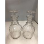 A PAIR OF EARLY DECANTERS