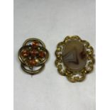 TWO PINCH BECK BROOCHES